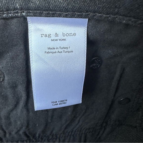 Rag & Bone Casey Coated High Rise Ankle Flare Black Jeans Size 30 Indie Sleaze - Picture 15 of 16